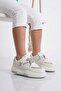 White Silver Velcro Girls' Sports Shoes