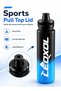 Sports Water Bottle 1000ml | Pull Top Gym Bottle With Ergonomic Grip | Reusable Black Blue Plastic Fitness Bottle For Cycling Hiking Travel Outdoor - 3