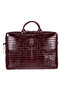 Burgundy Croco Genuine Leather 15-16 Inch Macbook/Laptop Bag - 6