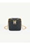 Lucia Black Mini Box Quilted Patterned Chain Strap Crossbody Women's Handbag and Shoulder Bag - 4