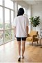 Women's White Color Summer Favorite Comfortable Fit Oversize T-Shirt - 4