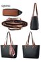 Women's fashion casual large leather embossed shoulder bag, leather handbag women's top handle satchel tote bag - 5