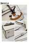 Women Crossbody Bags Retro Style Women's Classic Leather Handbags Purses with Metal Buckle Decoration for Vacation Travel and Work - 4