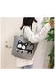 Tote Bag Canvas Cute Cat Handbag Large Shopping Bag Reusable Grocery Beach Bag with Zipper for Women Girls - 3