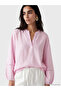 Original Open Collar Blouse with Embroidery Detail - 2