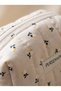 Cream Yellow Floral Patterned Quilted Handmade (Medium Size) Makeup Bag – Travel Bag - 7