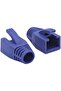 Cat7 RJ45 Pass through Connectors Shielded with Strain Relief Boots Blue Pack Of 30 - 2