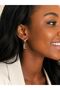 Letter-Stoned Steel Dangle Earrings for Women – Silver Color - 2