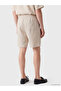 Xside Ecru Regular Fit Linen Blend Men's Shorts - 4