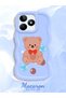 Realme Note 50 Compatible Case Camera Protector Blue Silicone Couple Phone Case Bear Pattern - 2