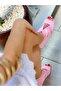 Smi̇le Pink Suede 5 cm Heel Summer Boots and Sandals - 7