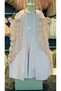 Girl's Special Occasion & Evening Dress and Butterfly Decorated Poncho - Pink