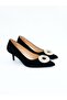 Women's Genuine Leather Shoes Black Suede