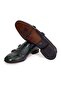 Green Color Laceless Genuine Leather Men's Shoes - 3