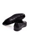 Black Color Laceless Genuine Leather Leather Sole Men's Shoes - 2