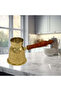 Turkish Coffee Warmer Pot With Jali Work With Wooden Handle(H:2.5''W:2''Capacity:100ml) - 4