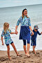 Parachute Navy Blue Tights Semi-Closed Swimsuit - 3-Piece Set M2460 - 2