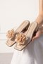 Begonya Mink Transparent Strappy Women's Slippers with Floral Accessories and Short Heels - 3