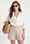 Women's Patrick 100% Cotton Long Sleeve Woven Ecru Shirt