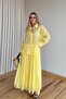Yellow Crinkled Shirt Skirt Set - 51159