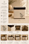 Floral Patterned Closet Organizer Box with Lid - 30X30X30 cm Foldable Multi-Purpose Storage Box - 2