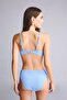 Regular Fit Wrinkled Textured Fabric Blue Bikini Bottom G5349Ax26Sm - 4