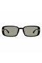 Monaco Rectangular Black Sunglasses Uv400 Gold t Metal Detail Unisex Lightweight Frame - 2