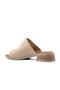 45265 Genuine Leather Beige Women's Slippers - 4