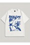 New Life Printed White Oversize Unisex T-Shirt Basic Comfortable Fit Daily Tshirt