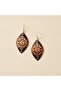Copper Orange Mandala Patterned Dangle Earrings - 6