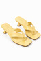 Avelis Yellow Flip-Flop Heeled Slippers - 2