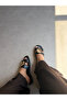 Lume Black Buckle Genuine Leather Slippers - 3