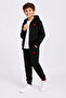 Red Rose Printed Zippered Boys' Top and Bottom Tracksuit Set - 2