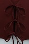 Lace-Up Front Vest and Trousers Two-Piece Linen Look Suit - Burgundy - 6