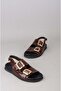 Seç 4136 Double Strap Genuine Leather Women's Sandals Dark Brown - 2