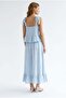 2145 Women's Tie Strap Square Neck Flounce Long Dress Baby Blue - 5
