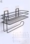 Paper Roll Towel Holder with Adhesive Shelf Napkin Holder Towel Paper Holder Black Bathroom Kitchen Organizer Shelf - 4