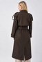 Women's Brown Double-Breasted Collared Lined Belted Seasonal Trench Coat Hzl25W-Bd159411 - 5