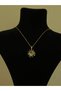 Elegant Gold Color Necklace with Sun Design Stones