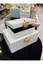 2-Piece White Color Glass Decorative Box - 6