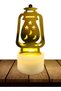 (ex18)Ramadan LED Candle Light, Retro Lantern with Moon Star Hollow Out, Eid Mubarak Golden Night Light, Muslim Islamic Home Tabletop Decor Lamp - 3