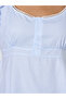 Blue Striped Scoop Neck Blouse - 4