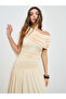 Beige One-Shoulder A-Line Maxi Dress - 2