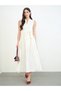 Cream Cotton Sleeveless A-Line Maxi Dress - 2