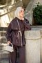 Women's Stripe Detailed Collar and Waist Tie Hooded Parachute Suit Brown - 2