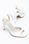 Lesley Cross-Strapped White Single-Strapped Women's Shoes