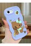 iPhone 8 Compatible Case Camera Protector Blue Silicone Couple Phone Case Kitty Pattern
