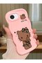 iPhone 17E Compatible Case Camera Protector Pink Silicone Couple Phone Case Kitty Pattern