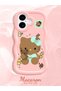 iPhone 16 Compatible Case with Camera Protector Pink Silicone Couple Phone Case Kitty Pattern - 2