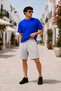 Men's Plain Shorts+Crew Neck T-Shirt Stylish Summer Comfortable Fit Casual Shorts+T-Shirt Two-Piece Set
